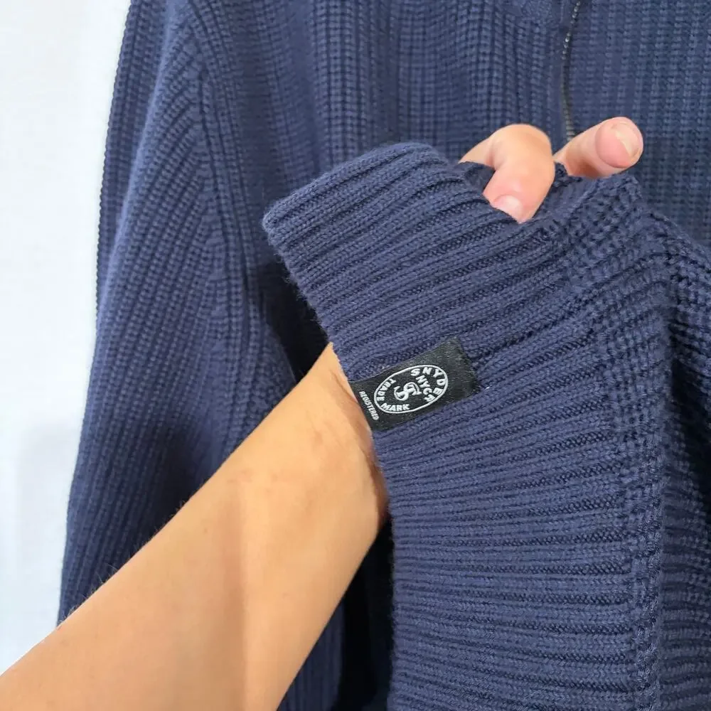 Todd Snyder Full Zip Sweater Men's XL Blue Knit Heavy Merino Wool